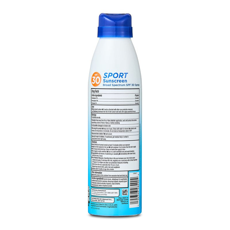 Equate Sport Sunscreen Spray SPF 30 - Water-Resistant, Broad Spectrum, 5.5 oz