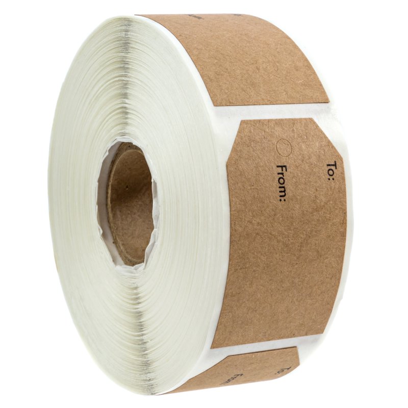 Brown Kraft To & From Gift Tag Stickers - 1.15 x 2 Inches, 500 Labels