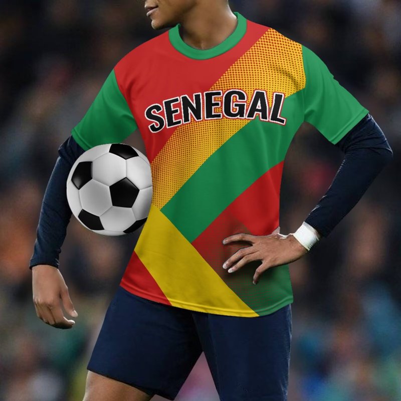 Football Fan Shirts for Men & Teens - Flag & Team Styles, Quick Dry, Summer Athletic Top