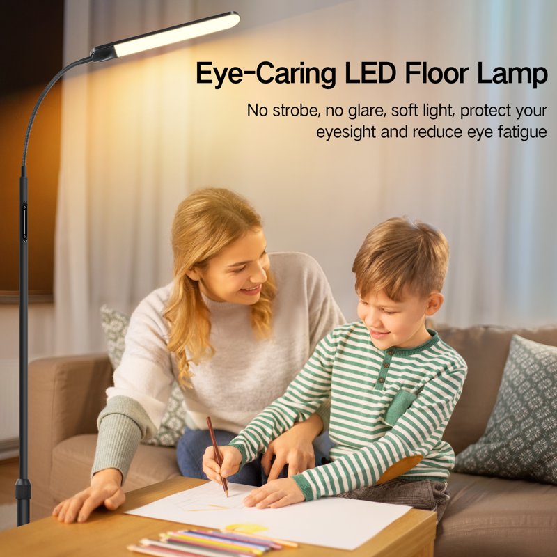 Adjustable LED Floor Lamp with Remote & Touch Control for Living Room & Bedroom