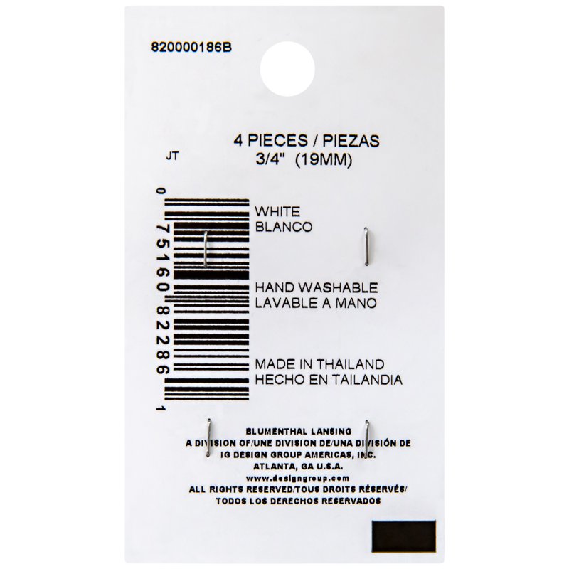 White 3/4 Inch 4-Hole Buttons - Pack of 3 for Sewing & Crafts