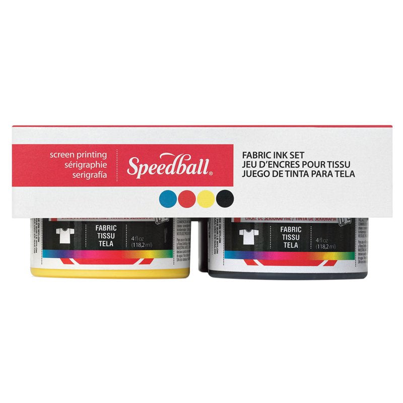 Fabric Screen Printing Starter Kit with Water-Based Inks - 4 Colors