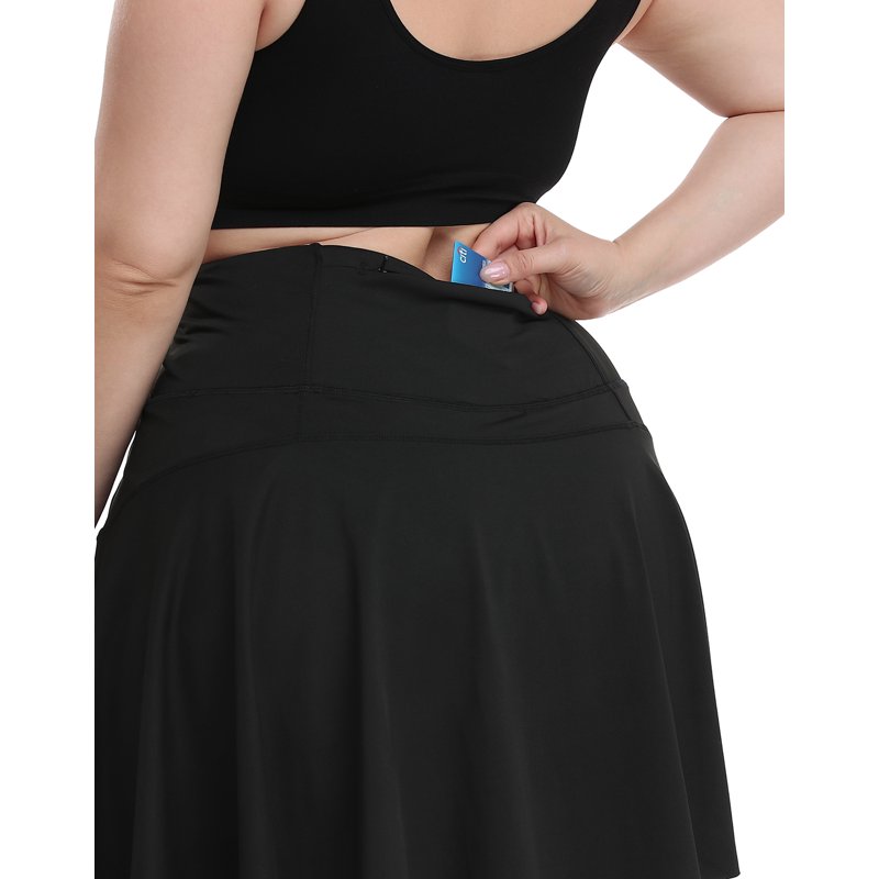 Plus Size Tennis Skort with Built-In Shorts - Pleated Athletic Skirt for Women