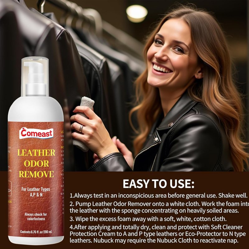 Leather Odor Remover Cream - Clean, Protect & Restore Leather Furniture & Car Interiors