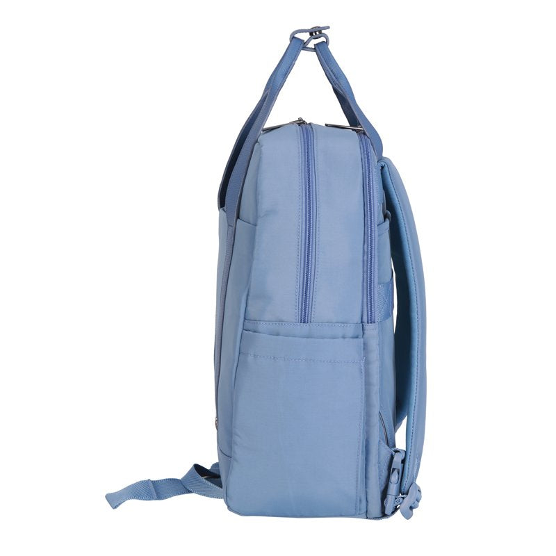 Convertible 16-Inch Nylon Travel Backpack Tote with Laptop Sleeve - Blue Shadow