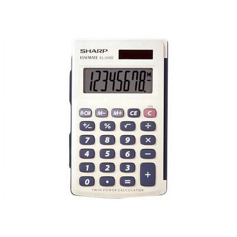 8-Digit Pocket Calculator with Hard Cover - Gray