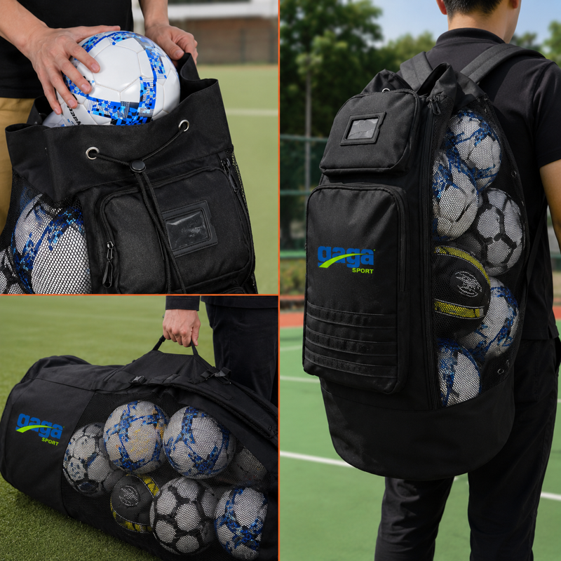 GagaSport XL Mesh Soccer Equipment Bag - Large Ball Carrying Backpack