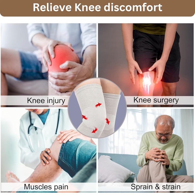 Bamboo Knee Compression Sleeve for Men Women Support & Pain Relief