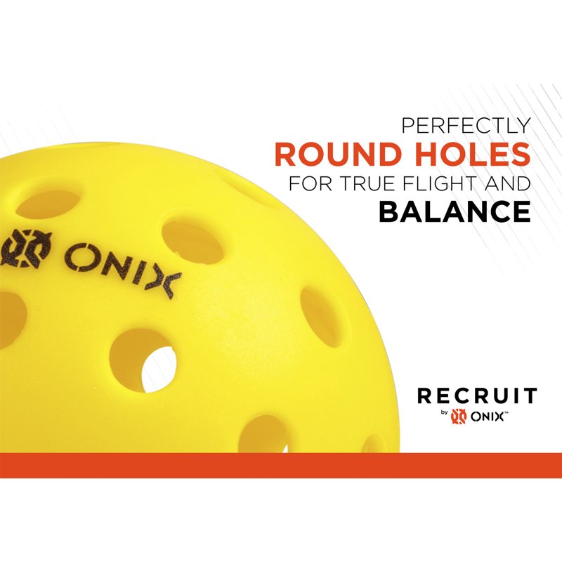 (2 Pack) Pickleball Pure Outdoor Balls – ONIX Recruit 3-Pack, Yellow 2.5 lb
