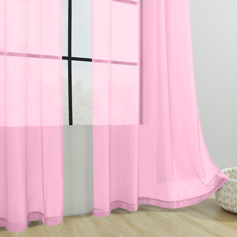 Semi-Sheer Light-Filtering Polyester Window Curtain Panel for Living Room & Bedroom