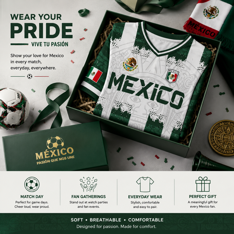 Mexico Aztec Calendar 3D Print Soccer Jersey - Green & White Striped, XL