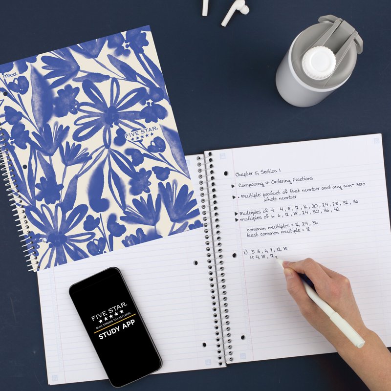 Spiral Notebook with Study App - College Ruled, 8.5 x 11, 2-Pack
