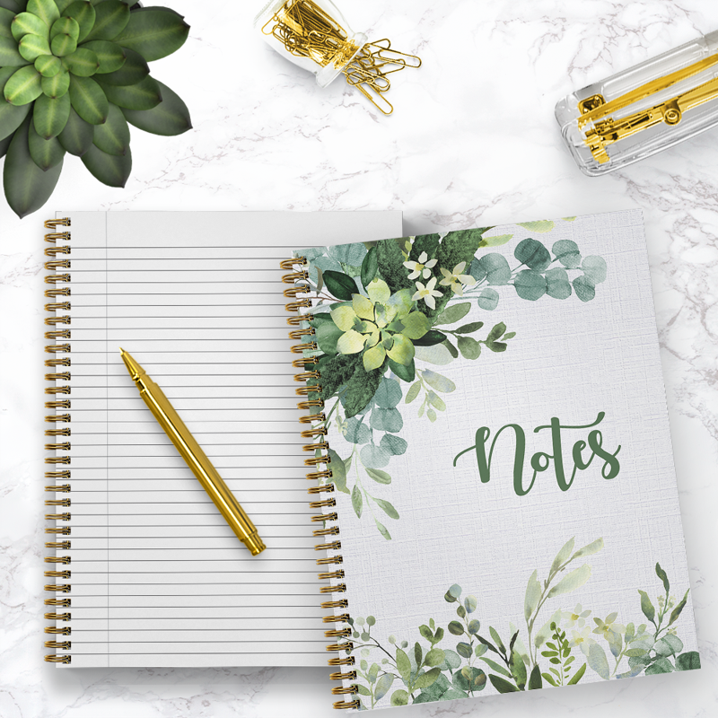 Abundant Greenery Spiral Notebook 8.5 x 11 Inches College Ruled Journal