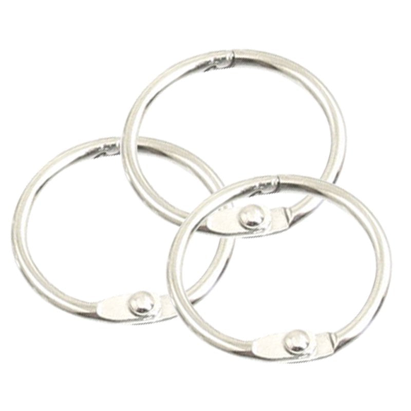 1 Inch Metal Binder Rings - 20 Pack for Office, Scrapbooking, Keychains