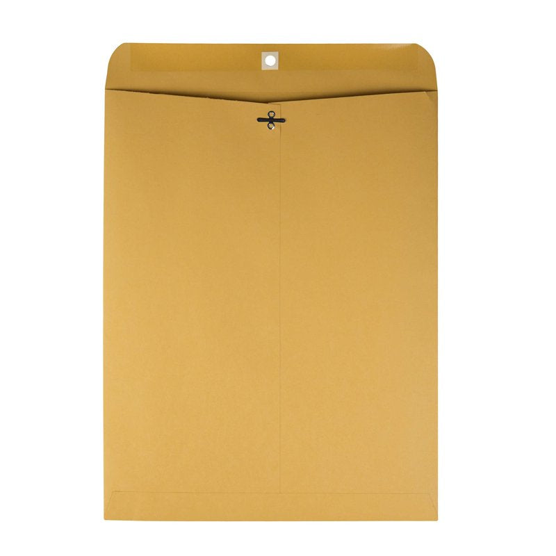Brown Clasp Envelopes 12 x 15.5 Inches - Reinforced Gummed Flap, Box of 100