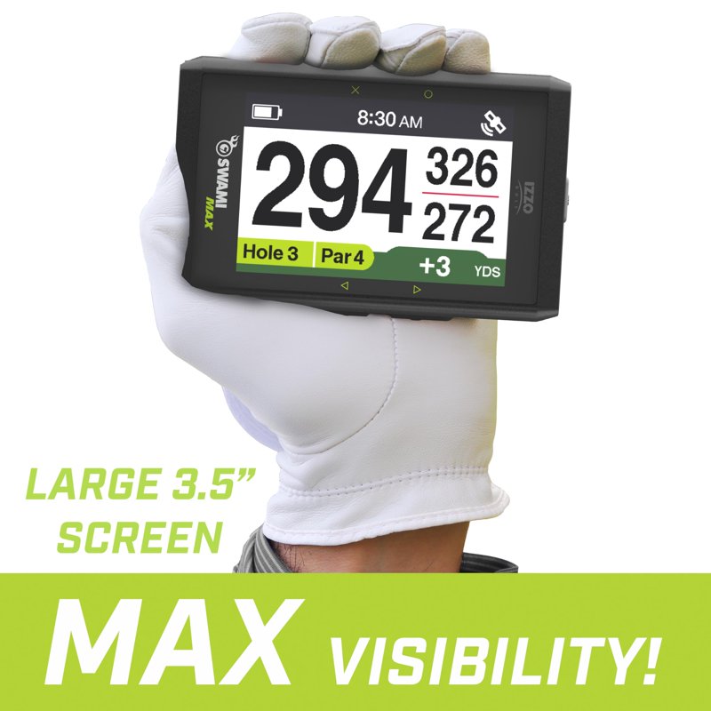 IZZO Swami MAX Golf GPS Rangefinder with 3.5" Color Display & Cart Magnetic Mount