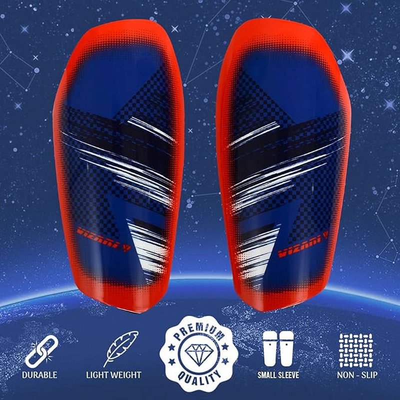 Vizari Slip-In Soccer Shin Guards for Adults & Youth - Lightweight Protective Shin Pads, Royal White, M
