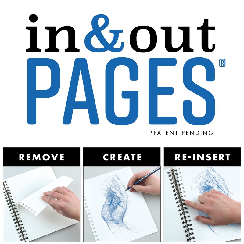 Drawing Paper Pad 9x12 Inches - 70lb Bright White Art Paper, 60 Sheets, Wire-Bound