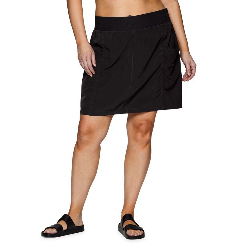 Plus Size Women's Tennis & Golf Skort with Pockets & Ruched Detail – Longer Length