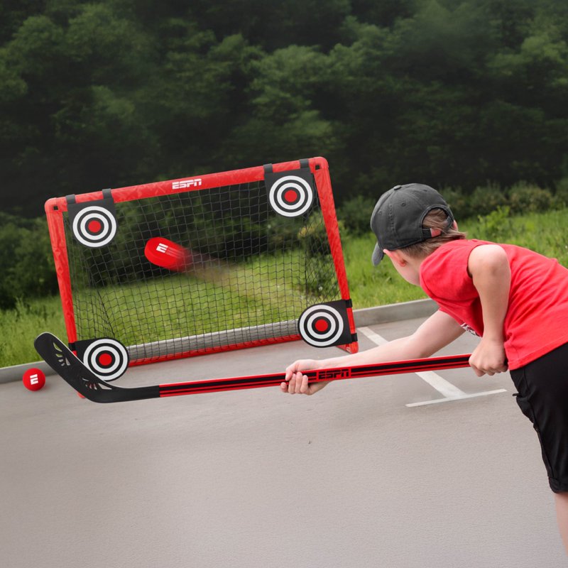 Kids Street Hockey Training Set with Net, Targets, Stick, Puck & Ball