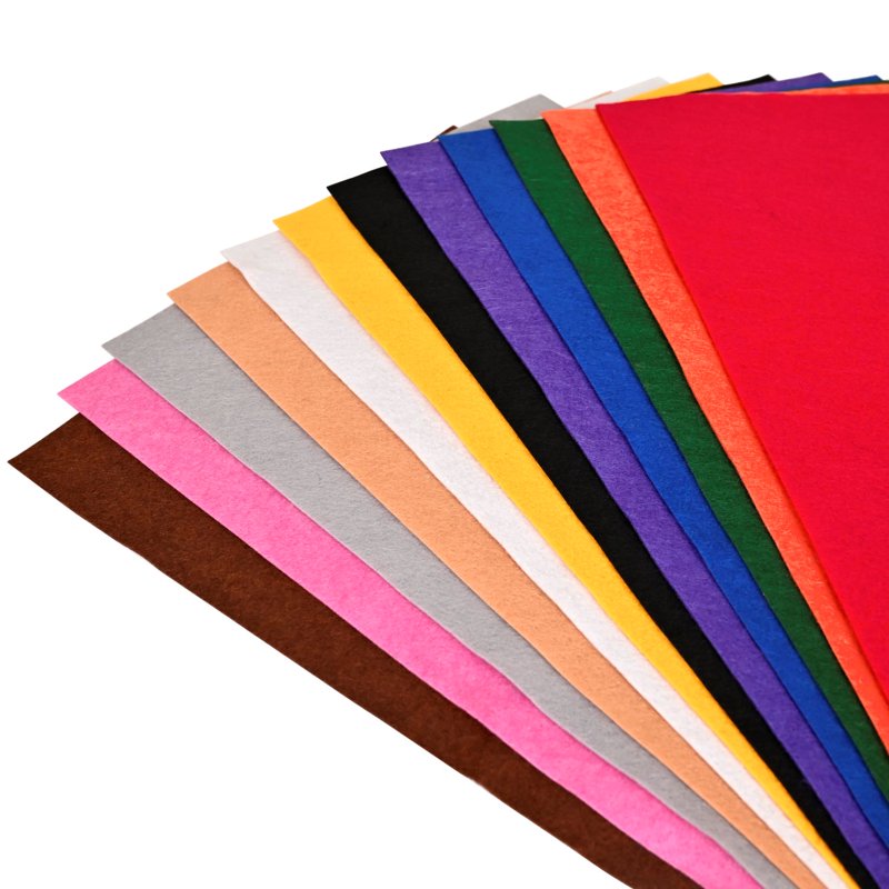 Multicolor Felt Sheets 12-Pack for Sewing & Craft Projects