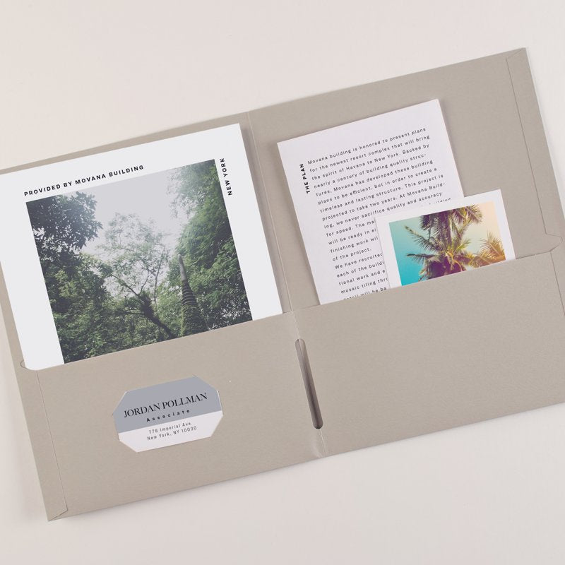 Two Pocket Folders - Holds Up to 40 Sheets, Gray Pack of 2 or Single