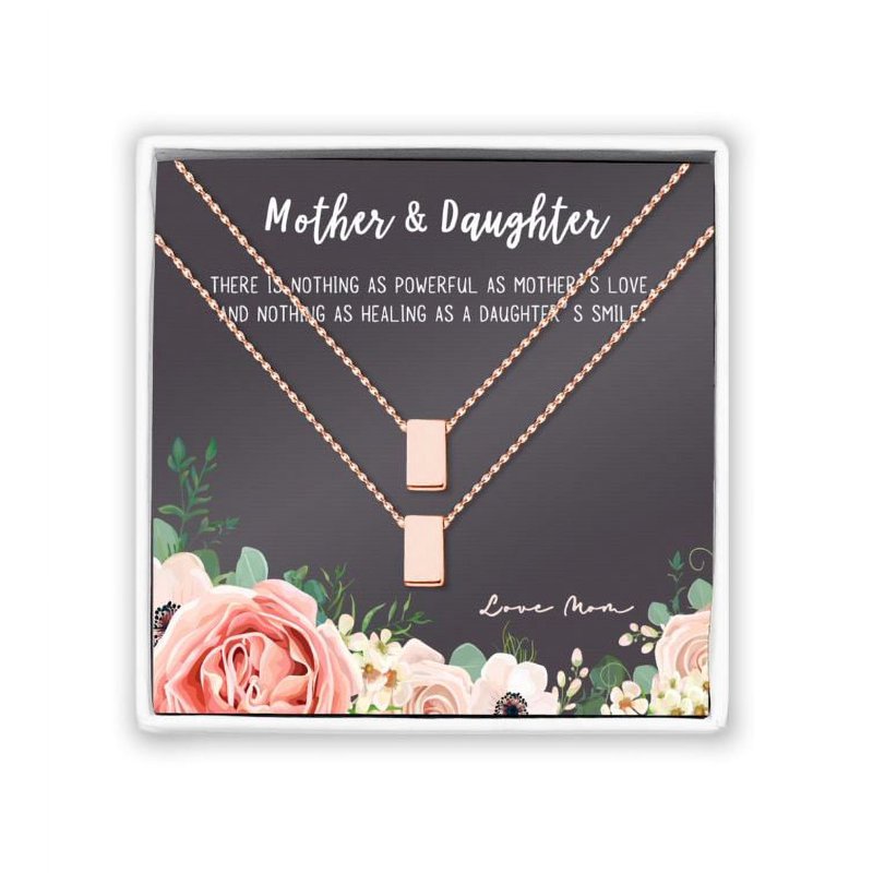 Mother and Daughter Matching Cube Necklace Set - Mother's Day Gift for Her