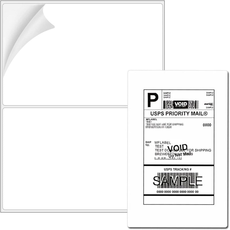 Self-Adhesive Shipping Labels 8.5 x 5.5 Inches for Laser & Inkjet Printers, 50 Sheets