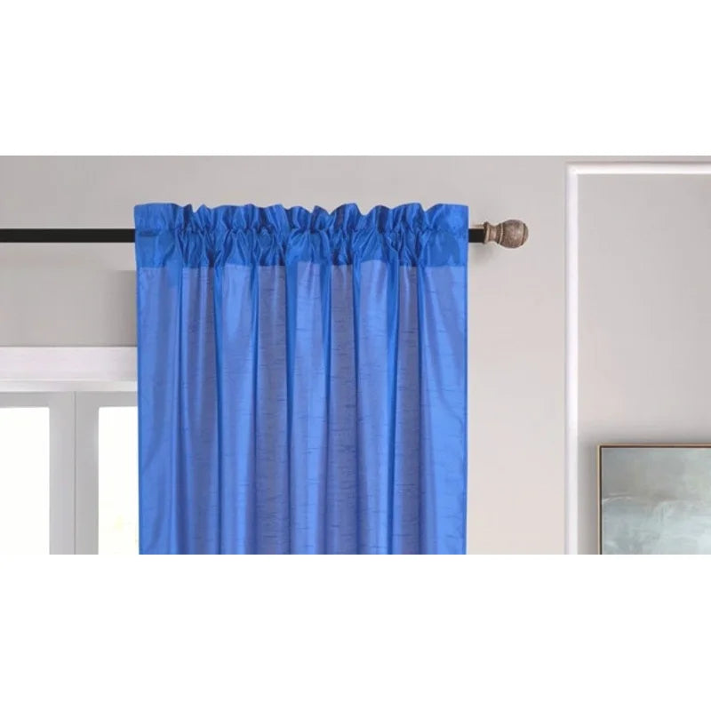 Semi-Sheer Faux Silk Window Curtains 2-Pack - Light Filtering & Privacy