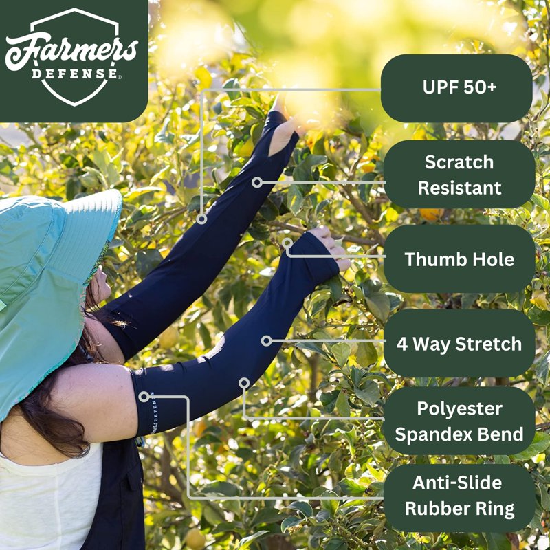 UV Protective Gardening Arm Sleeves - UPF 50+ Eco-Friendly Sun Cover for Women & Men