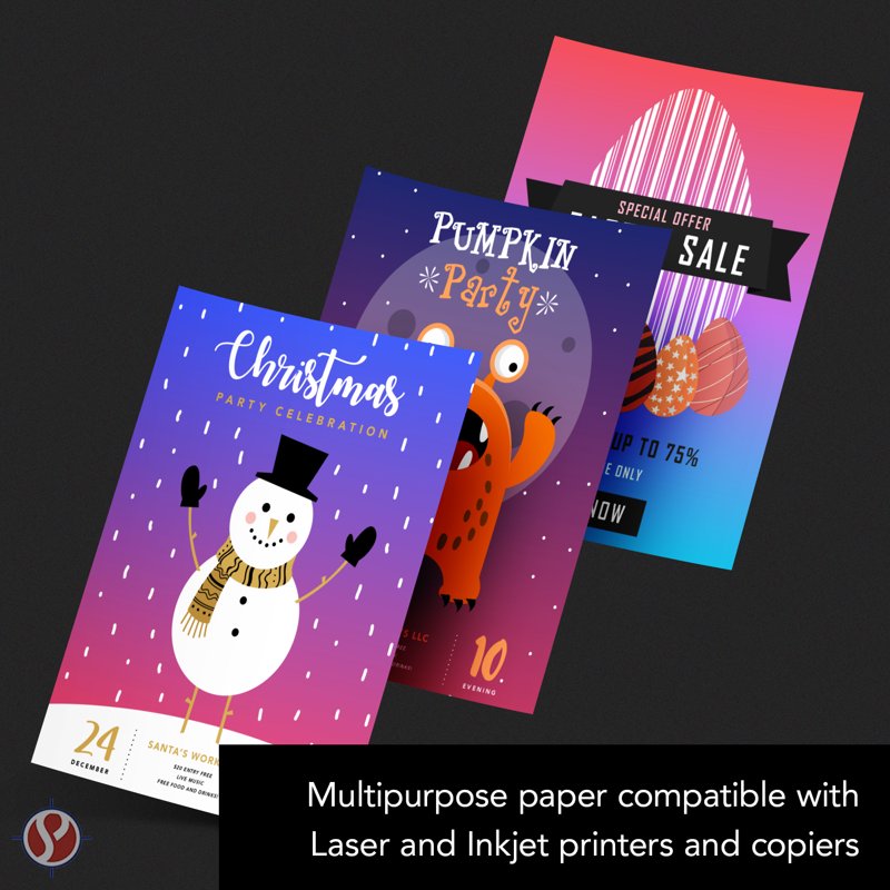 Bright White Multipurpose Printer & Copy Paper - 8.5 x 14 Legal Size - 70lb 28lb Bond - 100 Sheets