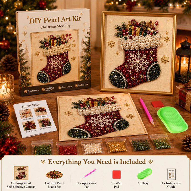 Christmas Diamond Art Kits for Adults & Kids Seasonal Wall Decor DIY Craft Set