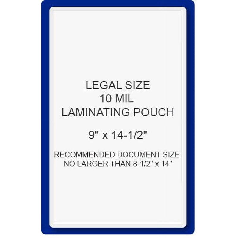 10 Mil Thermal Laminating Pouches 9x14.5 Inches - Pack of 50 for Documents & Photos