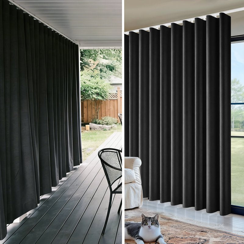Room Divider Curtains with Ceiling Track Set - Blackout Privacy Divider