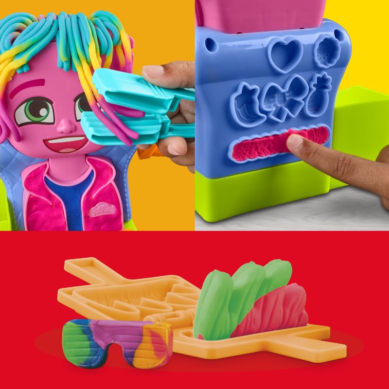 Play-Doh Hair Styling Salon Playset with 6 Cans for Kids Ages 3+