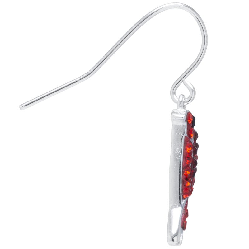 Sterling Silver Crystal Cardinal Drop Earrings for Women & Teens