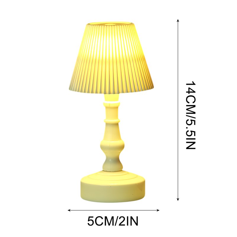 Mini Table Lamp with Linen Shade - Modern Bedside Night Light for Bedroom, Living Room, Office