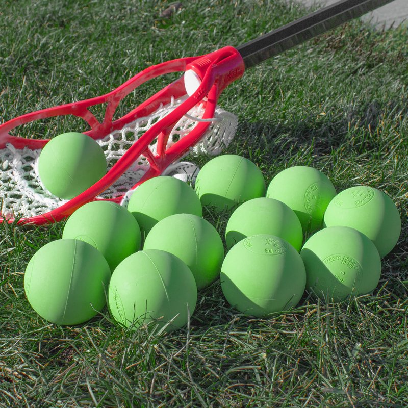 Official Size Rubber Lacrosse Balls 12 Pack - Meets NOCSAE Standard, Durable & Offical IHSA Colors
