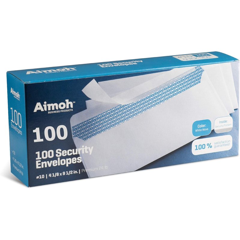 Self-Seal Security Envelopes Windowless White 4-1/8" x 9-1/2" Office Mailers 100+