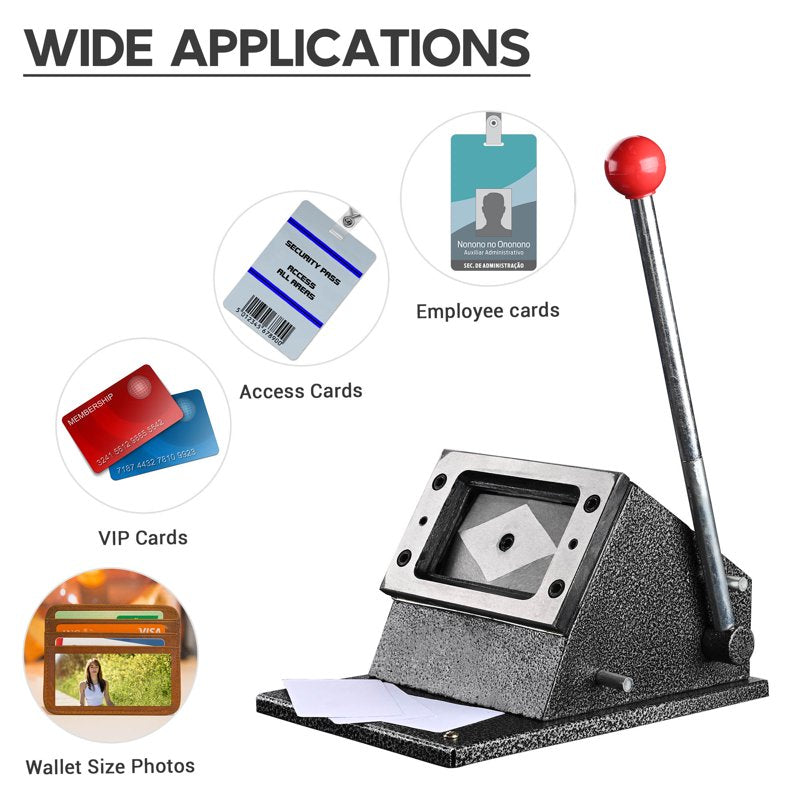 Yescom 2.1" x 3.8" Card Die Cutter - Manual ID/ Credit Card PVC Cutter with 0.75mm Thickness