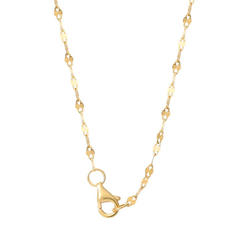 Sterling Silver 14K Gold Plated Love Necklace with Diamonds - 18 Inch Chain