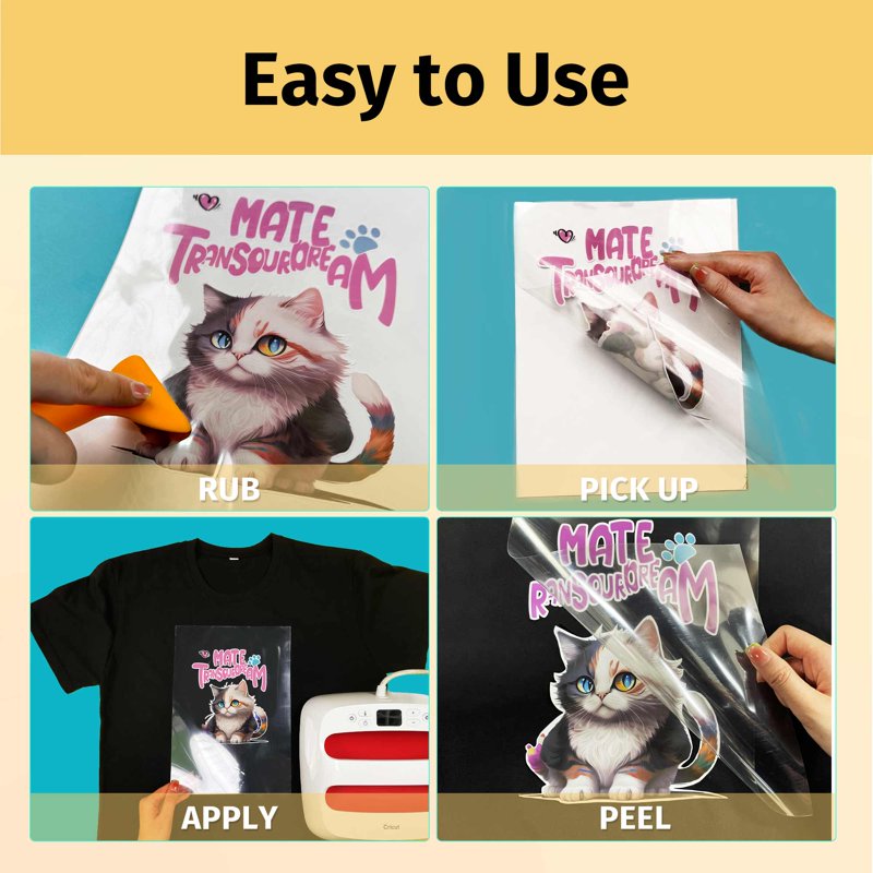 Heat Transfer Paper Tape for Dark T-Shirts - Reusable Printable HTV Vinyl Sheets