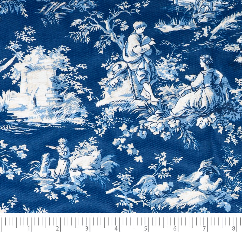 Cotton Quilt Fabric - 2 Yards Navy Print for Sewing & Home Decor