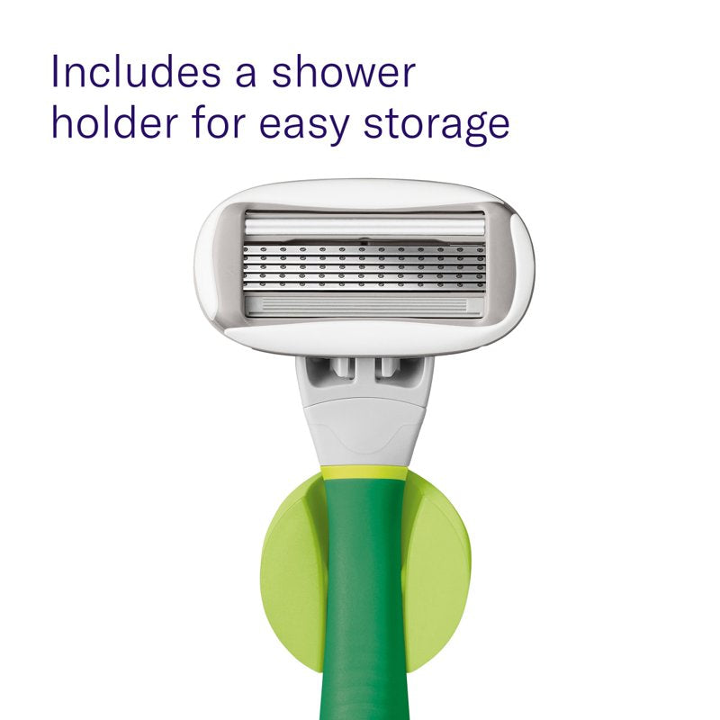 Women's Razor Shaving Set with 5-Blade Razor Handle and Cartridges – Matcha
