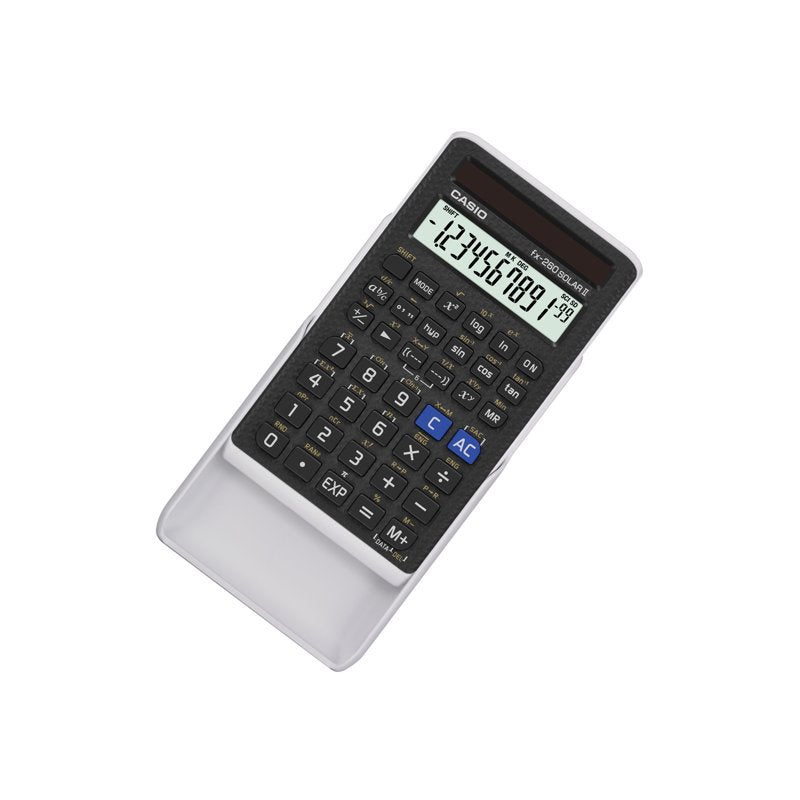 Scientific Calculator with Solar Power, 10-Digit Display, 144 Functions - Black