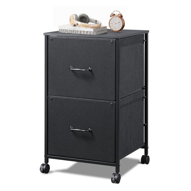 2-Drawer Mobile File Cabinet with Casters for Home Office Storage