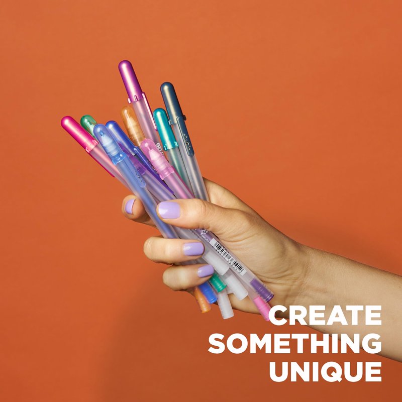 Silver Gel Pen Set - Bold Point Ink for Lettering, Drawing, Invitations - 5 Pack