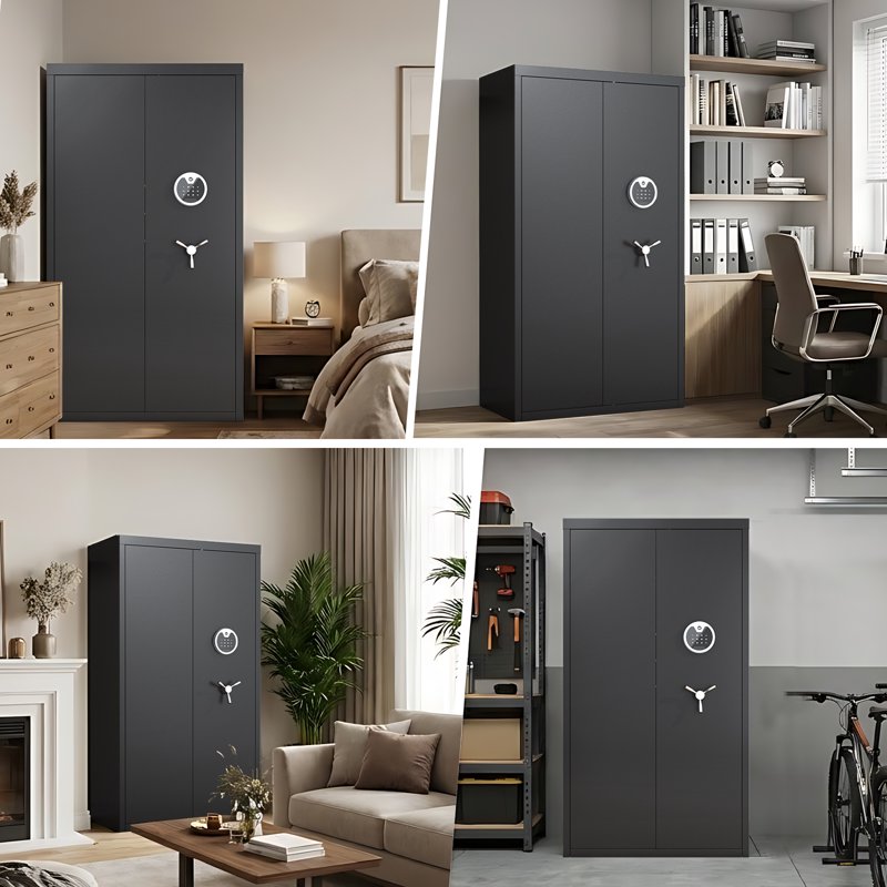 Large Gun Safe 25-40 Capacity Digital Keypad Security Cabinet for Home & Office
