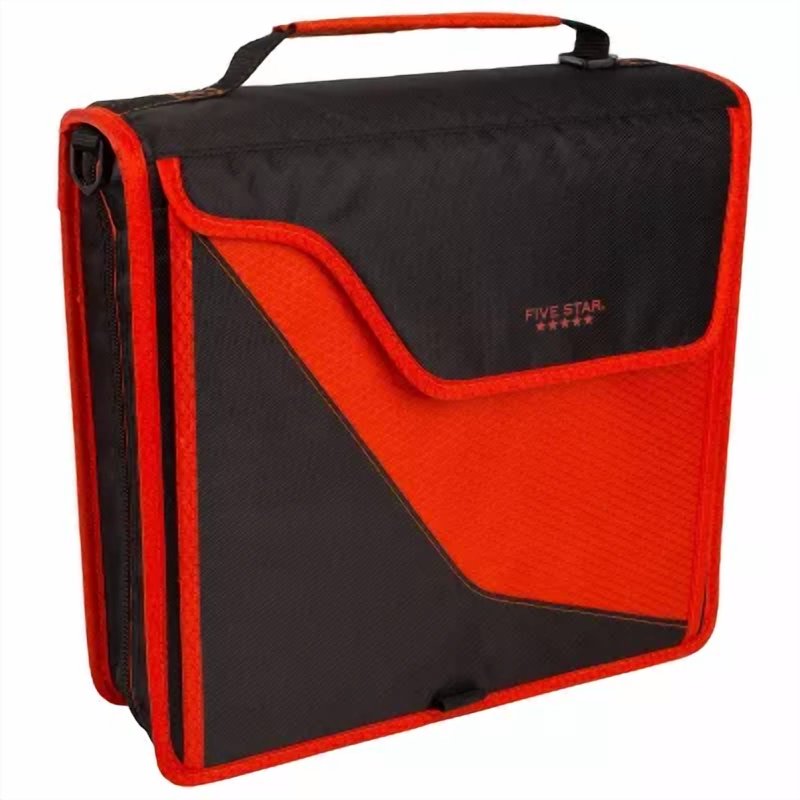 3-Inch Zipper Binder with Removable Padded Tech Case Black and Red