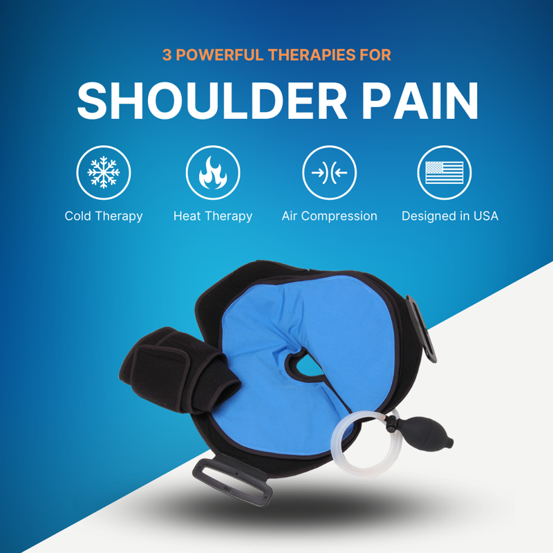 Cold Hot Shoulder Wrap for Pain Relief - Adjustable Compression Support